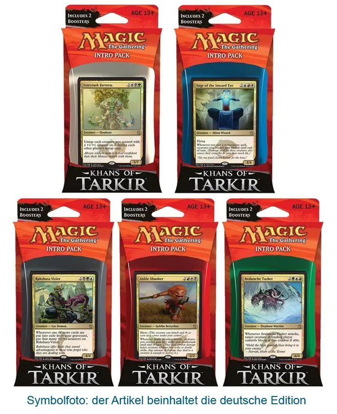 Wizards Of The Coast Magic Khane Von Tarkir Intro-Packs 5er Set (DE) 3 Wizards Of The Coast Magic Khane Von Tarkir Intro-Packs 5er Set (DE)